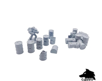 3D Printed Damaged Barrels: Tabletop Wargame Scatter Terrain (28-32mm)