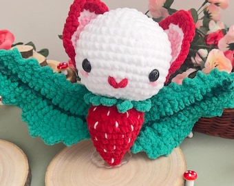 Patrón de Ganchillo Murciélago Fresa / Murciélago Amigurumi PDF (Descarga Digital)