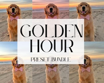 Golden Hour Lightroom Preset Bundle for Mobile and Desktop Seven Warm Sunset Filters for Photo Editing