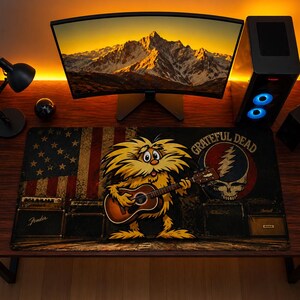 Bob Weir Grateful Dead Gaming Mat, Gamer Setup Decor, 14"x24" Music Theme Desk Pad, Unique Gaming Accessories