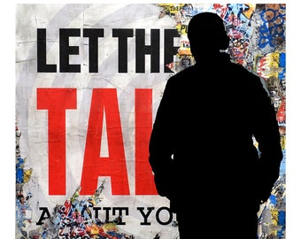 Street art Limited edition art print Tehos artwork Let them talk  50 x 65 cm  signed