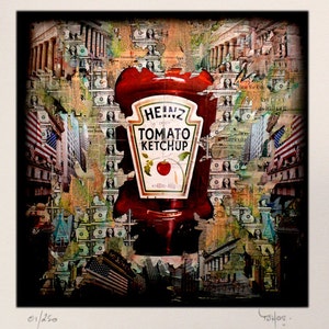 Tehos artwork Heinz Tomato Ketchup Limited edition print poster image 2