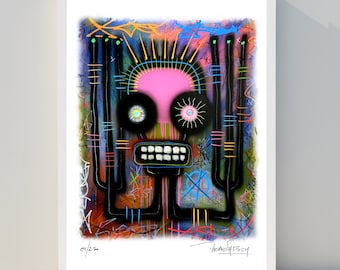 Urban art - Limited edition poster art print - The Big Fat Boy - Bring me some pink 29 x 42 cm A3 signed