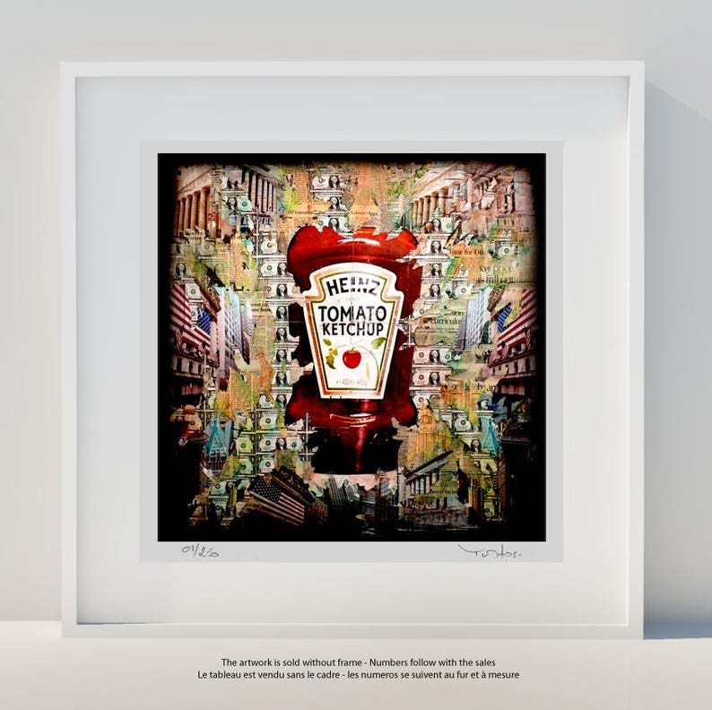 Tehos artwork Heinz Tomato Ketchup Limited edition print poster image 1