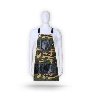 Regale Military Camouflage work apron for hair stylish salon & barbershop l multiple tool leather pockets and adjustable cross-back straps