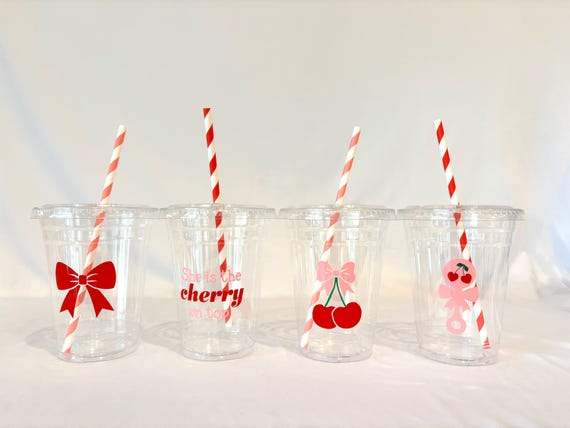 She's the Cherry on Top Cups, Cherry Baby Shower, Cherry Cups, She is the Cherry On Top Baby Shower Cups, Cherry Theme, 16oz plastic cups