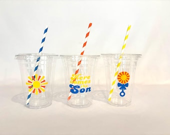 Here Comes The Son Baby Shower Cups: Sun Theme Party Favors