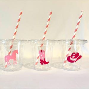 Pink Pony Cups, Cowgirl Birthday Cups, Pink Pony Club Cups, Western Theme Party Cup, Cowgirl Theme Cups, Pink Western Cup, 12oz plastic cups