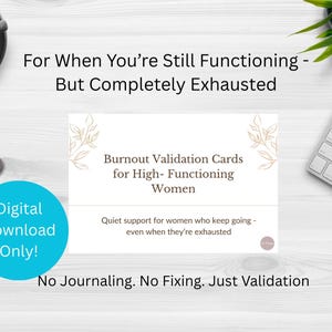 Tarjetas de validación del agotamiento para mujeres / Apoyo para el agotamiento emocional (Descargar PDF)