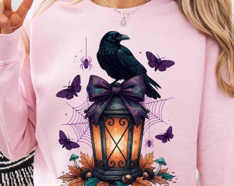 Raven Halloween Png, Raven Bow Png, Halloween Png, Spooky Crow Png, Digital Download