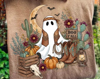 Western Halloween Png, Boo Y'all Png, Halloween Png, Cowboy Ghost Png, Boho Fall Png, Digital Download