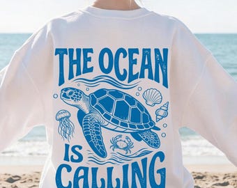 The Ocean Is Calling Png, Turtle Png, Summer Vibes Png, Beach Png, Summer Png, Ocean Png, Sea Life Png