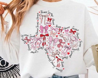 Texas State Png, Valentine Texas Png, Texas Coquette Bow Png, Western Texas Png, Tx Png Design, American State Png, Valentines Day Png