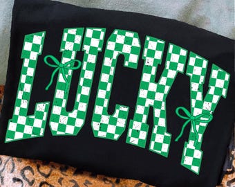 Lucky Png, St Patricks Png, St Patrick's Day Png, Checkered St Patrick Png, Lucky St Patricks Png