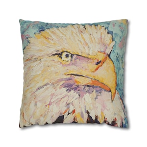 Eagle Art Pillows Environmental Art Pillow Covers for Home, Wildlife Decor, Nature Lover Eagle Gift, Throw Pillow Artwork by Geoffrey Smith