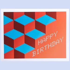 Carte de joyeux anniversaire jeu vidéo rétro pixel art