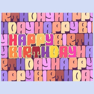 Carte de joyeux anniversaire rétro groovy