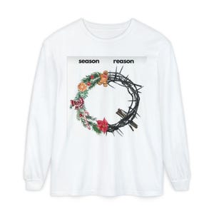 Christmas Spirit T-shirt met lange mouwen, feestelijk vakantie-T-shirt, seizoenskleding, uniseks kerstshirt, cadeaus voor haar