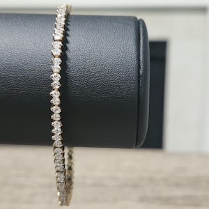 Gold Plated Sterling Silver 4.74cttw CZ Tennis Bracelet 8"