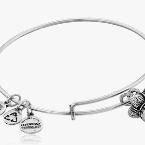 925 Sterling Silver Alex And Ani &quot;King&#39;s Crown&quot; Expandable Bangle Bracelet