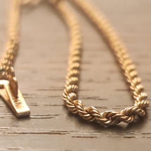 14K Yellow Gold Diamond Cut Rope 7.25&quot; Bracelet | Real Gold Rope Anklet |