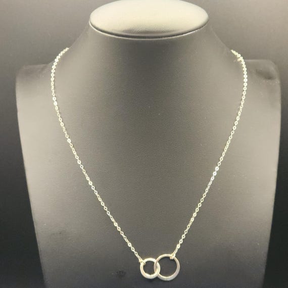 Solid 925 Sterling Silver Interlocking Circles Ne… - image 6