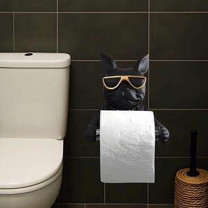 Porta carta igienica Bulldog – Decorazione originale per il bagno e regalo divertente