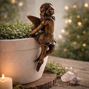 Fairy Pot Hanger, Mini Resin Fairy Figurine for Planters, Cottagecore Garden Decor, Hanging Flower Pot Ornament, Fairy Lover Gift