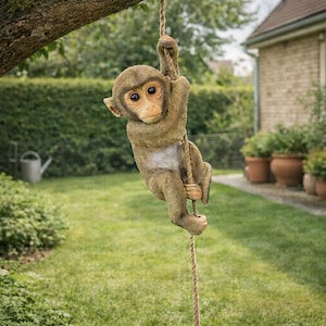 Hanging Monkey Figurine, Monkey Garden Statue, Resin Monkey Decor, Hanging Animal Ornament, Home Garden Decoration Gift