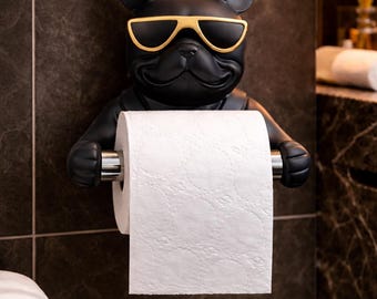 フレンチブルドッグのトイレットペーパーホルダー - 面白いバスルーム