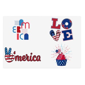 Patriotische Aufkleber Blätter für Scrapbooking, Love America, Juli 4, DIY Handwerk, Journal Dekor, USA Aufkleber