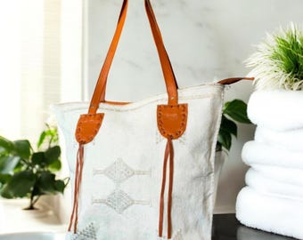 Weiße Marokkanische Tots - Weiße Kaktus Tasche - Marokkanische Sabra Schultern - Handgemachte marokkanische Schulter - Marokkanische Kaktus Handtaschen - Marokkanische Taschen