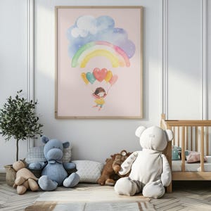 Fotomural infantil Póster Niña Globo