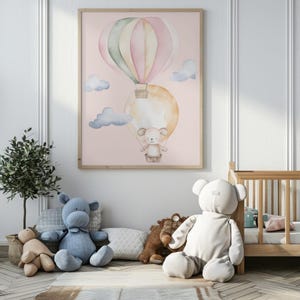 Póster infantil de pared con globo de peluche
