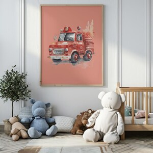 Mural children&#39;s poster fire brigade