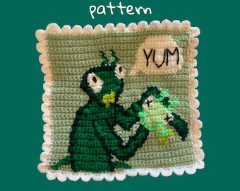 Cannibal Mantis Tapestry Crochet Pattern – Bug Wall Decor (Digital Pattern)