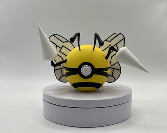 Beedrill Inspired Pokéball | 3D Printed Pokémon Collectable | Bug Poison Type Display Prop | Fan Made Gift