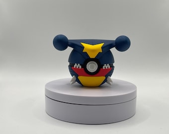 Garchomp Inspired Pokéball | 3D Printed Pokémon Collectable | Dragon Ground Display Prop | Fan Made Gift