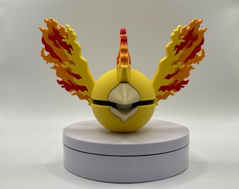 Moltres Inspired Pokéball | 3D Printed Pokémon Collectable | Legendary Fire Display Prop | Fan Made Gift