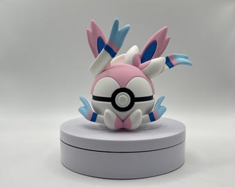 Sylveon Inspired Pokéball | 3D Printed Pokémon Collectable | Display Prop | Designed by N3D Melbourne | Fan Made Gift