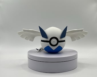 Lugia Inspired Pokéball | 3D Printed Pokémon Collectable | Legendary Psychic Flying Display | Fan Made Gift