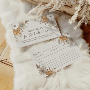 Brautparty Rezept Karte Printable | Fall in Love Rezeptkarten + Einleger | 6x4 & 3.5x2 Herunterladen