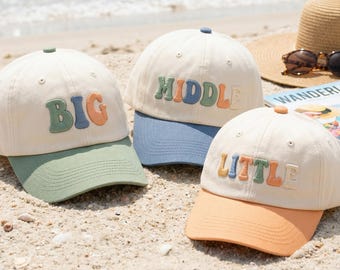 Grands chapeaux pour petits frères et sœurs, casquettes familiales assorties, mélange de coton confortable