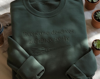 Embroidered Defying Gravity Sweatshirt, Wicked Musical Shirt, Broadway Theatre Gift, Wicked Shirt, For Good Sweatshirt, Good witch bad witch