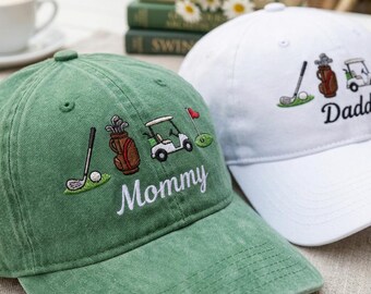Personalized Embroidered Golf Hat, Custom Baseball Cap, Family Keepsake