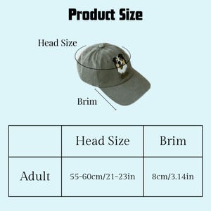 Peut inclure: Une casquette de baseball verte avec un motif de chien et le mot "Bella" brod&eacute; sur le devant. La casquette a une visi&egrave;re de 8 cm/3,14 pouces et convient &agrave; une taille de t&ecirc;te de 55 &agrave; 60 cm/21 &agrave; 23 pouces.