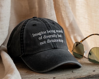 Embroidered Political Dad Hat: Diversity vs Dictatorship