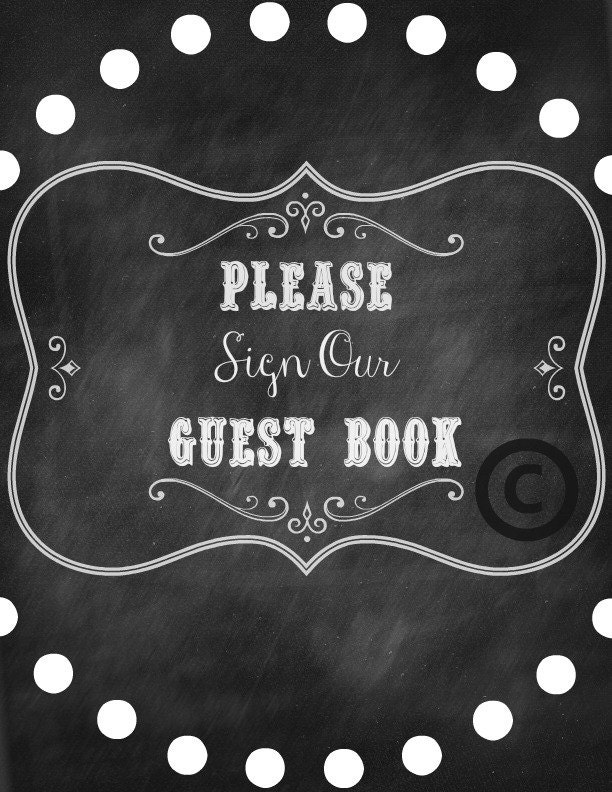 Wedding Sign / Guest Book Sign / Chalkboard Wedding Sign / Etsy