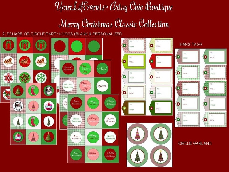 Merry Christmas Classic Design Collection DIY Printables image 1