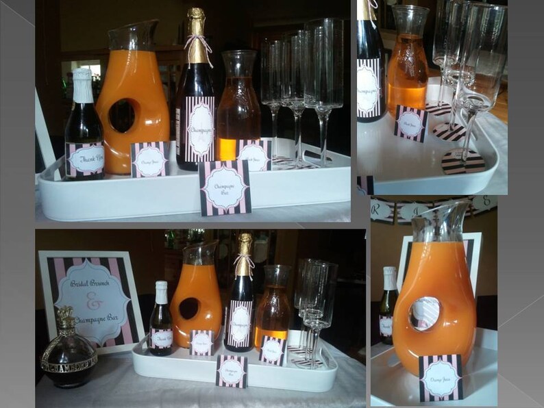 Bridal Shower PRINTABLES Paris Themed Instant Download DIY Printable Wine Glass Stemware Name Tags image 2